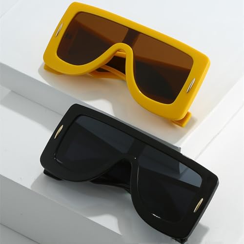 Lunettes de soleil luxe monture large punk chic UV400