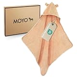 MOYO Kapuzenhandtuch mit Ohren in Puder I 75x75cm I Kleinkind & Baby Badeponcho...