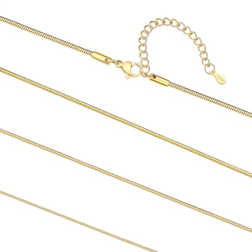 FaithHeart �X�l�[�N�`�F�[���l�b�N���X �����p 1/1.2/1.5/2mm ��i�ȃX�e�����X�X�`�[���`�F�[�� �V���o�[/�u���b�N/�S�[���h �X�l�[�N�l�b�N���X 14�C���`~30�C���`, Length 16 Inch, �X�e�����X�|, �W�F���X�g�[