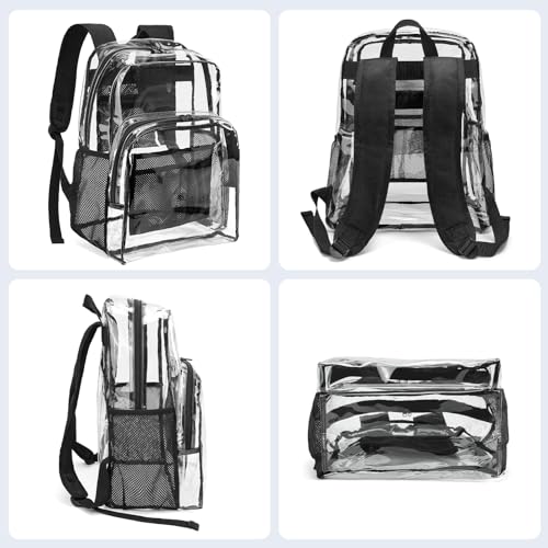 Ygr Clear Backpack Heavy Duty Pvc Transparent Backpack See Through Large Capacity Multiple Pockets Bookbag For Concert Work Security Travel Festival Black thumb #5