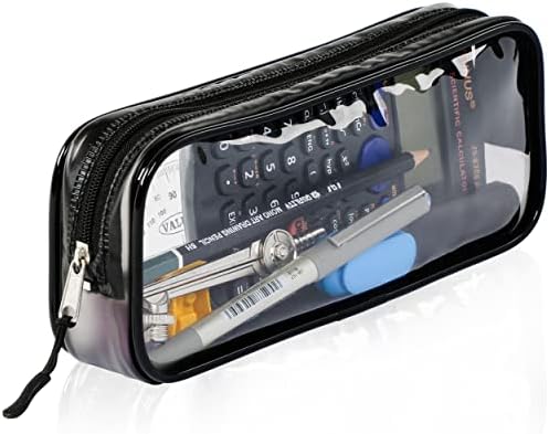 Zamasha Clear Pencil Case Black | 22x4x9 cm Stylish, Practical and Transparent Pencil Case | Versatile Storage for Stationery, Toiletries, Makeup, Travel & Office Supplies - View 3