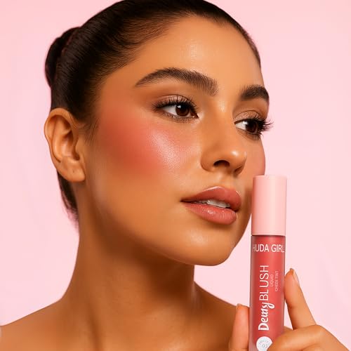 Image of Bright Cherry Liquid Blusher for Cheeks - Lightweight, Long-Lasting Blush for Face Makeup, Easy to Apply, Natural Finish - Ideal for Women and Girl