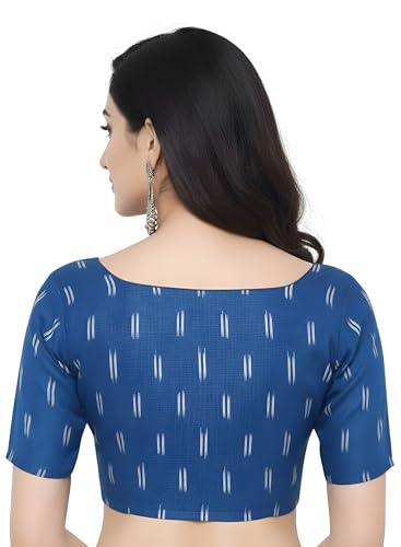 Image of Cotton Pochampally ikat unstitched blouse, Kurthi, long frock fabric material for women (1 meter, 2 meters & 3 meters)