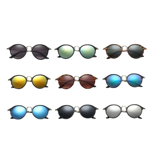 Lunettes de soleil rondes dames rétro tendance transparente anti-UV