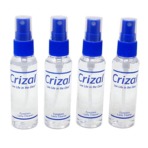 Crizal Eye Glasses Cleaning Spray Lens Cleaner (2 oz) | #1 Doctor Recommended Cleaner For All Anti Reflective Lenses - 4 pack