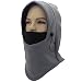 Miracu Heavyweight Balaclava Windproof Ski Face Mask, Women and Men Soft Fleece Winter Hat/Hood for Outdoor Sports, One-Size, Gray & Black