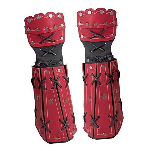 Mitaines médiévales Qianly en cuir PU avec rivets et finitions d'époque
