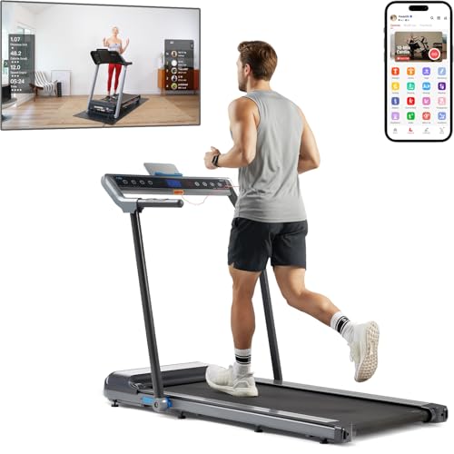 JLL Pegasus Connected Folding Treadmill for Home Gym & Office – 20-Inch Wide Running Belt,...