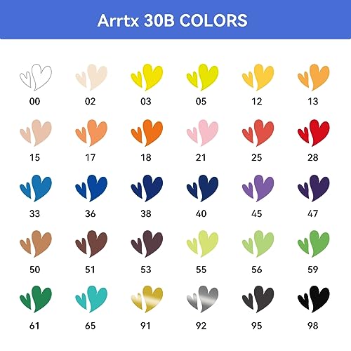 Image of Arrtx Acrylic Paint Pens 30B Colors Brush Tip Acrylic Pens Markers for Rock Painting Wood Ceramic Glass Canvas Metal Plastic Fabric Stone & DIY Project,Multi-Coloured