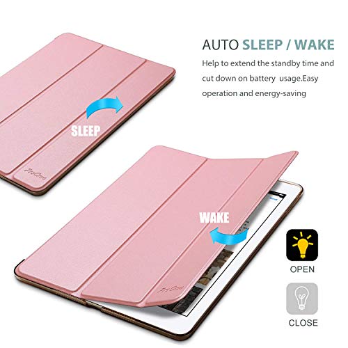 Procase Custodia Per Ipad 9.7 2018 6A Generazione/2017 Ipad 5A Generazione – Smart Cover Stand Ultral Leggero Slim,Con Cover Posteriore Traslucida Smerigliata Per Ipad 9,7 Pollici –Rosa - 7