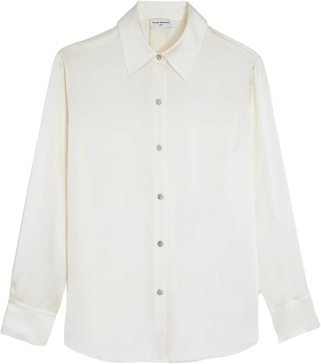 Club Monaco Womens Women's Silk Charmeuse Button Down Shirt - Image 6