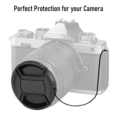 Paquete de 2 tapas de lente de 62 mm con paño de limpieza y cuerda para Nikon Fuji Sony DSLR Compatible con lente Nikon NIKKOR Z 35 mm f / 1.8 S y otras lentes de rosca de 62 mm - imagen 4