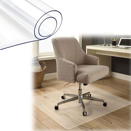 Tapete transparente de PVC para silla de oficina para suelos duros, 60 x 80/90 x 110/150 x 220 cm, protector de suelo grande, fácil de rodar, transparente y fácil de limpiar, 1,5 mm de grosor