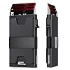 Cartera delgada de aluminio para hombres, placa trasera expandible duradera, bloqueo RFID, cartera desplegable de metal minimalista con caja de regalo, capacidad para más de 12 tarjetas más