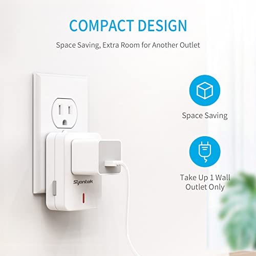 Syantek Remote Control Outlet Wireless Light Switch For Household Appliances, Expandable Remote Light Switch Kit, Up To 100 Ft Range, Fcc Certified, Etl Listed, White (5 Outlets + 2 Remotes) #TOP5