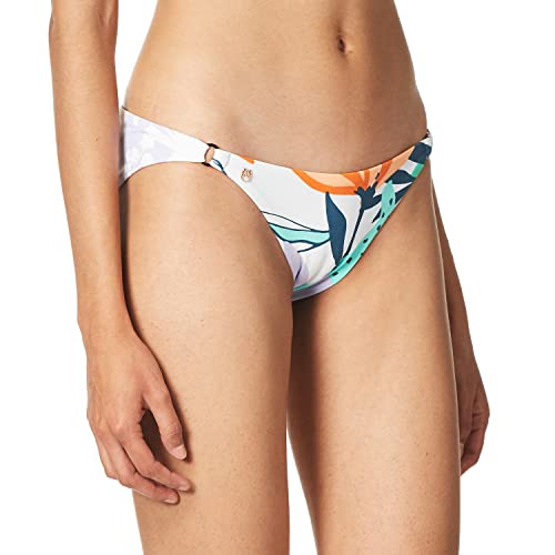 Maaji Women's Standard Small Ring Reversible Signature Cut Bikini Bottom Swimsuit, Little Lilly Lilac White Geo Floral, Medium #TOP1