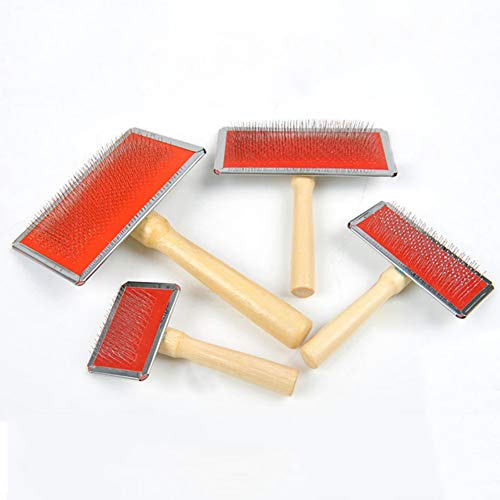 EFINNY Pet Grooming Dematting Comb Tool Wooden Handle Needle Comb Pet Brush Dog Comb Pet Grooming Pet Hair Beauty Pet Grooming Brush for Dog and Cat