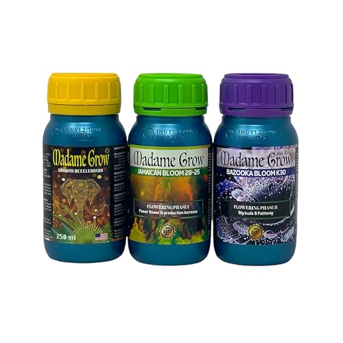 MADAME GROW - Fertilizzante organico - Fertilizzante per fiori - KIT POWER - 3PACK - 3x250ml
