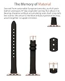 Smukły Pasek ze Skóry Naturalnej Kompatybilny z Apple Watch Ultra3/2/1 SE3/2/1 Series11/10/9/8/7/6/5/4/3/2/1, Wąski Pasek ze Skóry Licowej dla 38/40/41/42/44/45/46/49 mm - Czarny