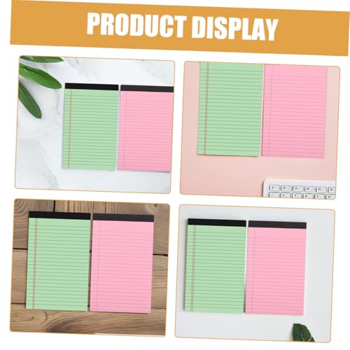 Bloc notes ligné détachable rose vert bleu pour mémos et bureau - 3
