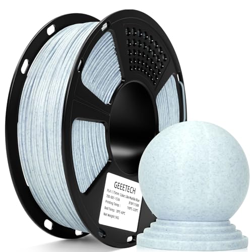 Image of Geeetech Marble PLA Filament, Stone-Like Appearance, 1.75mm 3D Printing Filament 1kg(2.2lbs), Dimensional Accuracy + /- 0.02 mm, Marble White-Blue Stone Color, Fit Most FDM Printer