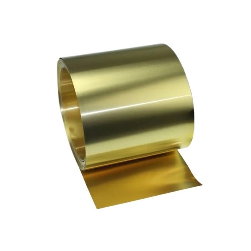 1m Thin Brass Strip, H62 Brass Foil Sheet 0.01-0.3mm Thickness, Flexible Brass Plate for Crafting and DIY Projects(0.08x100x1000mm)