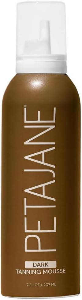 Dark Tanning Mousse 7oz - Sunless Self-Tanner for a Natural, Streak-Free, Organically Derived, Lightweight & Fast Absorbing, Non-Sticky, For All Skin Types, Vegan & Cruelty-Free