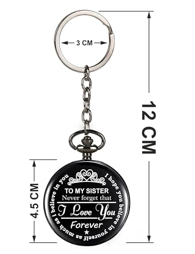 Image of Vintage Gandhi Style Pocket Watch with Engraved Designs & Messages Royal Black Analog for Men Women & Kids Includes Key Ring for car or Bike Keys Ideal Gift