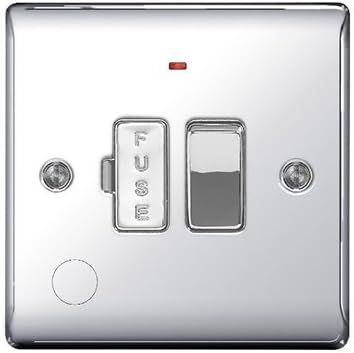 BG Electrical NPC53 Nexus Metal Polished Chrome 13 A DP Switched Fused Connection Unit c/w Neon + Flex Outlet