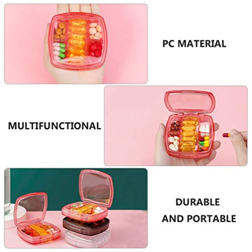 DOITOOL Organizador de comprimidos portátil para viagem, 2 peças, porta-comprimidos, recipiente de c