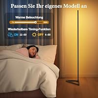 LED Stehlampe Wohnzimmer Dimmbar - 140cm Abnehmbar Stehlampe RGB mit Fernbedienung &APP, 16 Millionen Farben, Musik Sync, Timing-Funktio LED Standleuchte für Schlafzimmer Gaming-Zimmer Deko Wohnzimmer – Ansicht 6