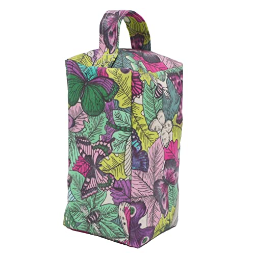 Türstopper aus Stoff, hoher dekorativer Wachstuch-Türstopper für draußen, drinnen, Terrasse, Schlafzimmer - 20 cm hoher Türstopper aus Stoff - ungefüllt (grüne Libellen, Bienen und Schmetterlinge) Cover