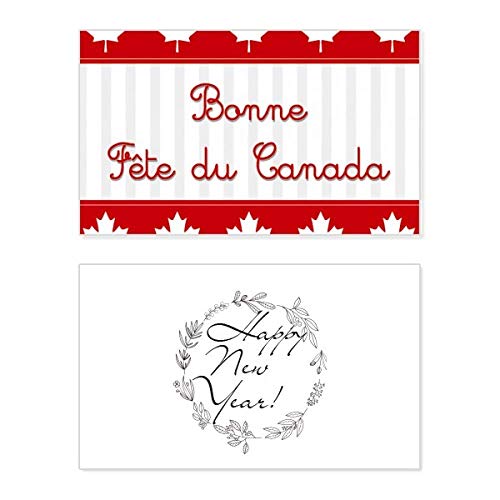 Tarjeta conmemorativa de Año Nuevo con hoja de arce roja para celebrar el Canada Day con estilo