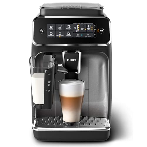 ماكينة تحضير قهوة الاسبريسو الاوتوماتيكية بالكامل لتحضير والقهوة والكابتشينو والامريكانو واللاتيه ماكياتو من فيليبس سلسلة 3200 EP3246 73 سيراميك فضي
