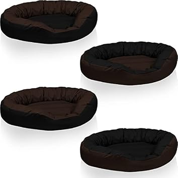 Pet Smile Luxurious Sofa Dog/cat Bed, Cat Beds for Indoor Cats, Pet Bed for Puppy and Kitty Round Bed, Sofa, Basket for a Dog (Black-Brown, S)