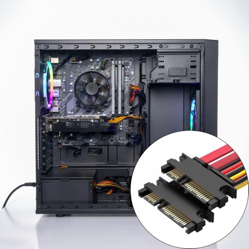 Cable combinado de poder y datos SATA 7+15Pin 0.1 m miniatura 2