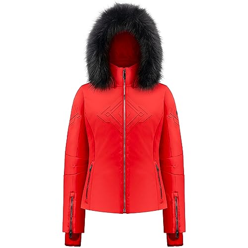 Veste de ski stretch Poivre Blanc rouge pour femme : isolation et confort sur piste