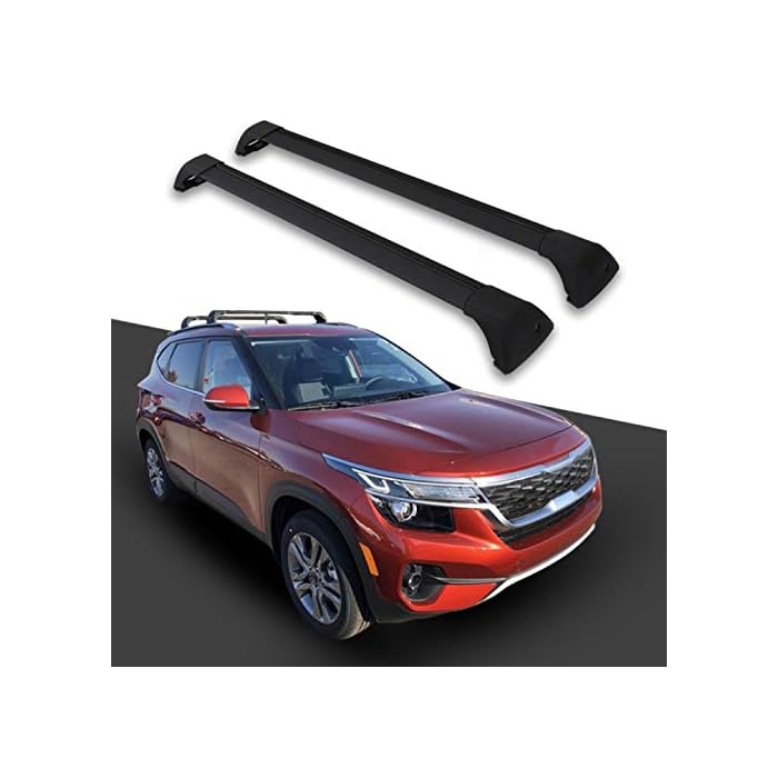 Buy 2 Pieces Black Crossbars Fit for Kia Seltos 2021 2022 Lockable Roof