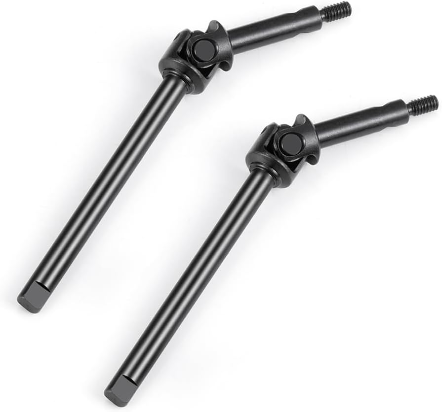MORLORDY 2Pcs RC Carbon Steel Front Axle Shaft +4mm/ +8mm Extended Steering CVD Set for 1/24 RC Crawler Car SCX24 Deadbolt JLU C10 Gladiator Bronco Upgrades Parts (+ 4mm)