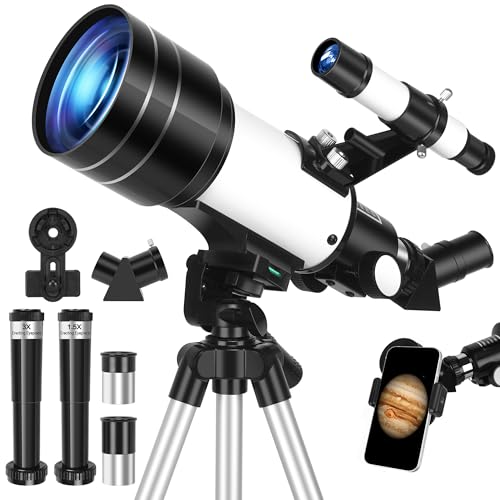 HUGERSTAR Telescope, Telescope for Adults & Kids, 70mm Aperture 400mm Portable Refractor Telescopes...