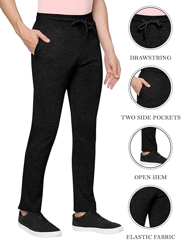 Love My Fashions Joggers for Men UK Tracksuit Jogging Bottoms Men's Fleece Joggers Open Hem Sweatpants with Pockets Drawstring Trousers Gym Workout Black - Image 5