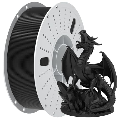 PINBALL PETG 3D Printer Filament 1.75mm High Precision Durable Moisture-Proof Strong Filament Mith Better Flow Dimensional Accuracy +/- 0.02mm Suitable for Most FDM 3D Printers 1 Kilogram Black