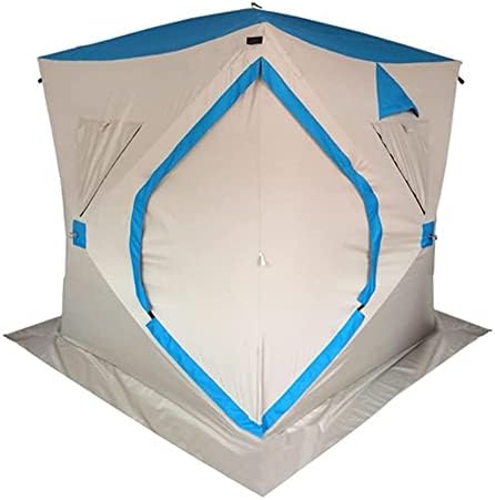 Camping Tent Pop-Up Ice Fishing Shelter 3-4 Person Portable Ice Shanty Tent for 3-4 Person Ice Fishing Tent w/Carrier Bag and Ice Anchors Tents (Color : Orange, Size : 180X180X200CM)