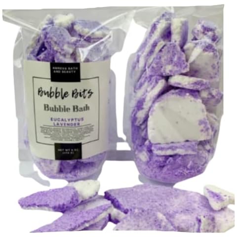 Amreva Bath and Beauty Bubble Bath Bits Pieces, Foaming High Quality Soak, (Eucalyptus Lavender) Cover