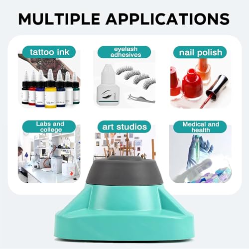 Mini Vortex Mixer 10000RPM Tattoo Ink Pigment Mixer Vibrator Powerful Swirl Shake Mixer for Acrylic Pigments Nail Polish Mascara Adhesives (Green)