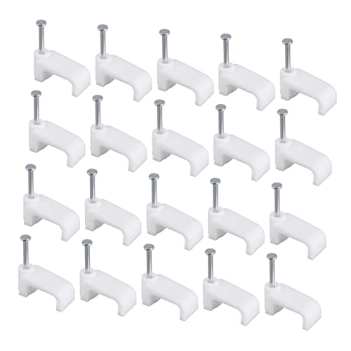 KONTONTY 100pcs Cord Organizer Clips Cable Wire Rope Clamp Wire Cord Organizer White