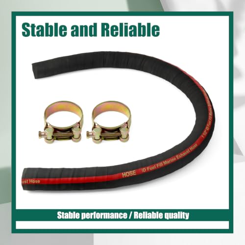 YUXIVCNE 58524 Marine Fuel Filler Hose 1.5" ID x 48" Filler Line Exhaust Hose for Gasoline Methanol Ethanol Fuel, Reinforced Multi-Layer Construction with 2 Clamps by YUXIVCNE - Used condition - Image 7