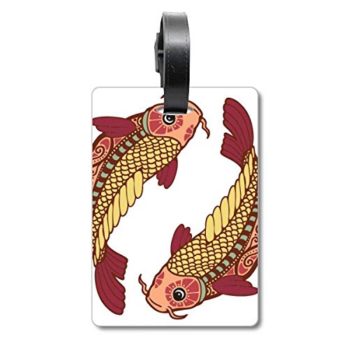 Étiquette de valise motif signe du zodiaque Poissons durable et esthétique
