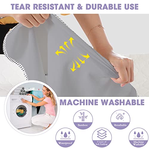 15 Pieces Washable Changing Pad Liners 12 X 24 Inch Waterproof Changing Table Covers Soft Reusable Leakproof Baby Changing Mat Large Portable Diaper Changing Pads Sheet Pack For Boys Girls (Gray) #TOP3