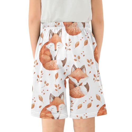 Cute Watercolor Fox A Short Pajama Pants Bottoms Soft Sleepwear with Pockets2